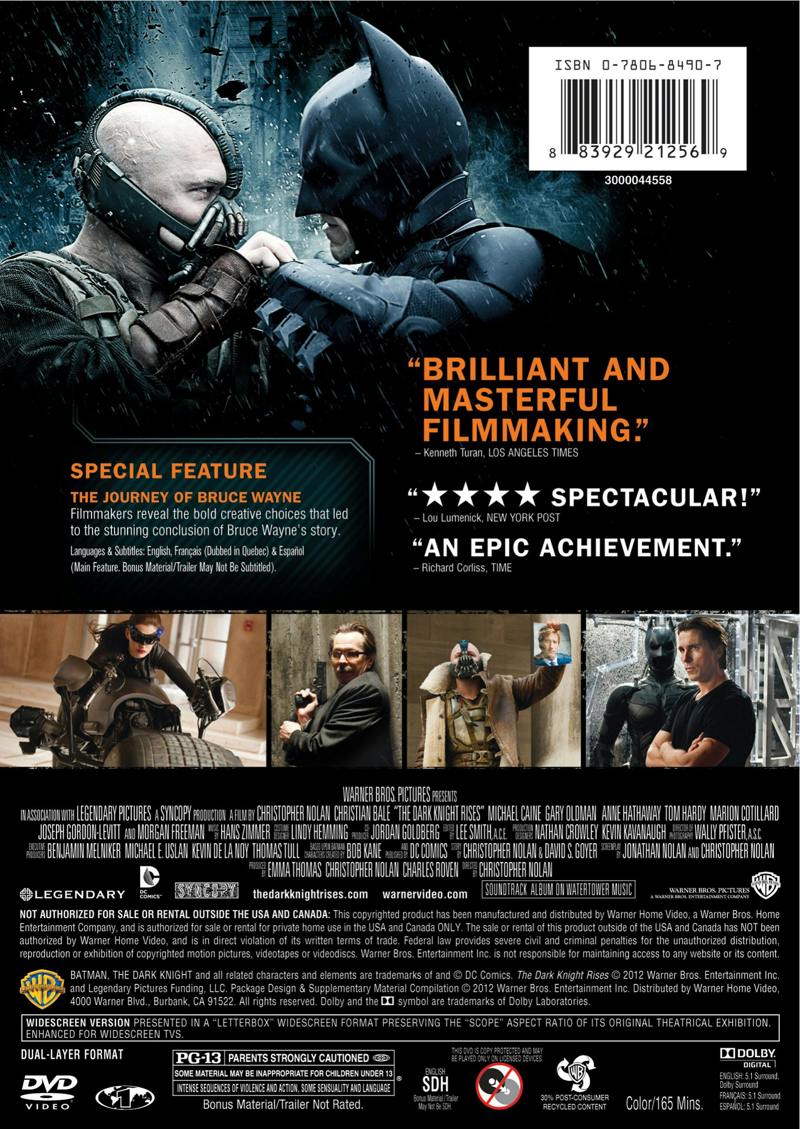 The Dark Knight Rises [DVD]