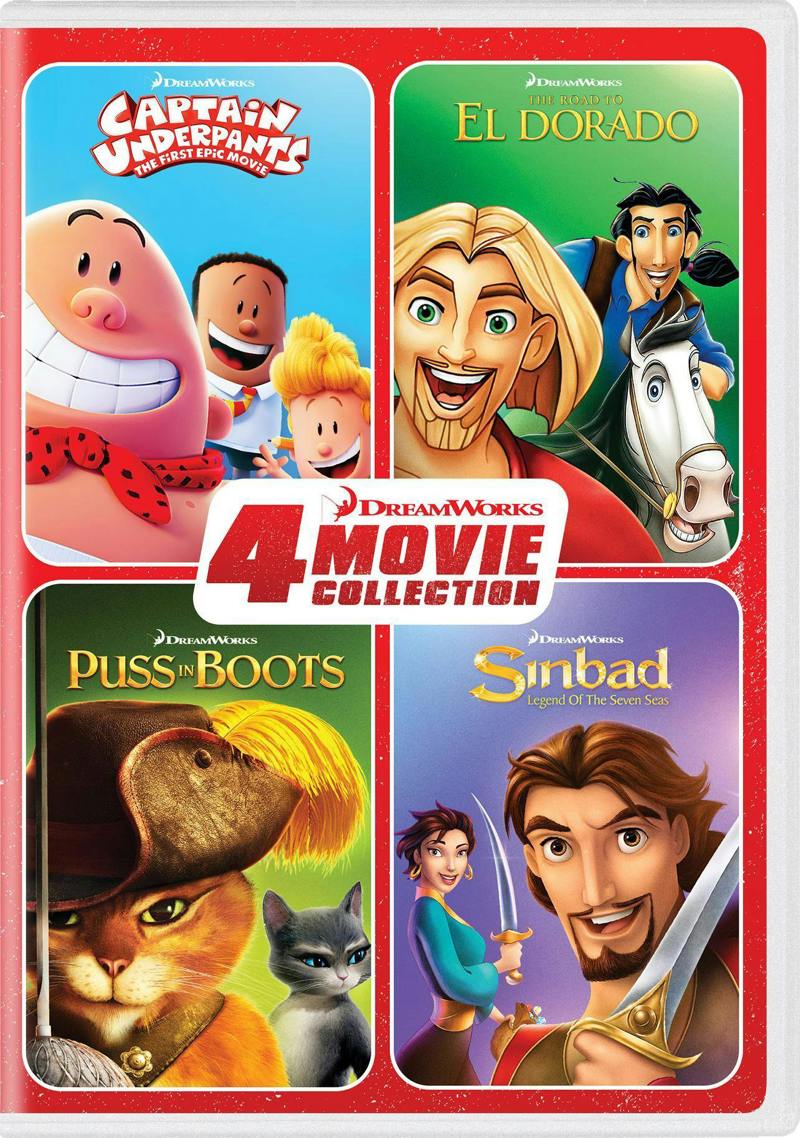 DreamWorks 4-Movie Collection (Captain Underpants/Road to El Dorado/Puss in Boots/Sinbad) [DVD]